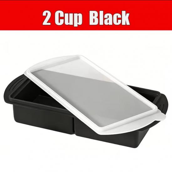 Silicone Freezer Tray with Lid 2/4 Cup Large Ice Cube Mold for Broth Soup Food Storage - Soup Cubes Freezer Container Mold 6