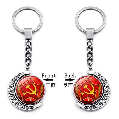 Pendant Keychain Bag Charm Double-sided Rotating Key Ring