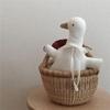 30CM INS Ente Plüschtier Kuscheltier Koreanische Baby Beruhigungs Einschlafpuppe Weißes Band Umarmung Foto Kindergeburtstag Weihnachtsgeschenk