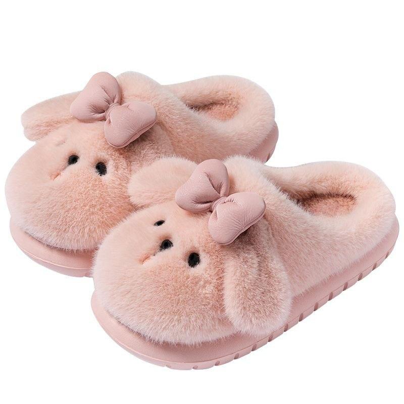 Mote Høst Vinter Tegneserie Søte Tøfler 2025 Unisex Hjem Bomullssko Kvinner Menn Innendørs Myke Plysj Varme Plattform Hjemmetøfler