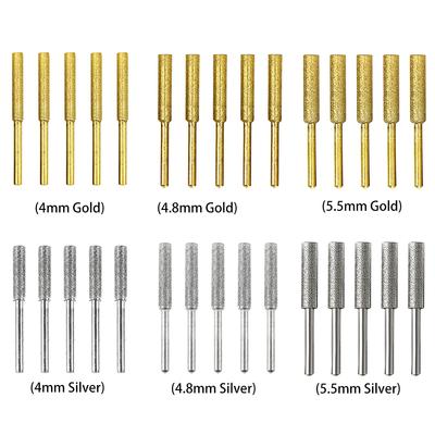 5 PCS Grinding Bit 4/4.8/5.5mm Chainsaw Sharpener Stone File Chain Saw Sharpening Grinding Tools for Polishing Engraving