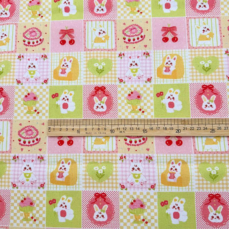 0.5m/1m/2m Encrypt Cotton Linen Patchwork Plaid Printed Fabric for Decorative Cloth Sofa Cover Handmade DIY Sewing Fabrics