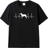 Adult For Man Short Sleeve Tshirt Vintage Dog Heartbeat Pattern Print Design Trendy Man T Shirt Unisex Tee Shirt Quick Dry Shirt