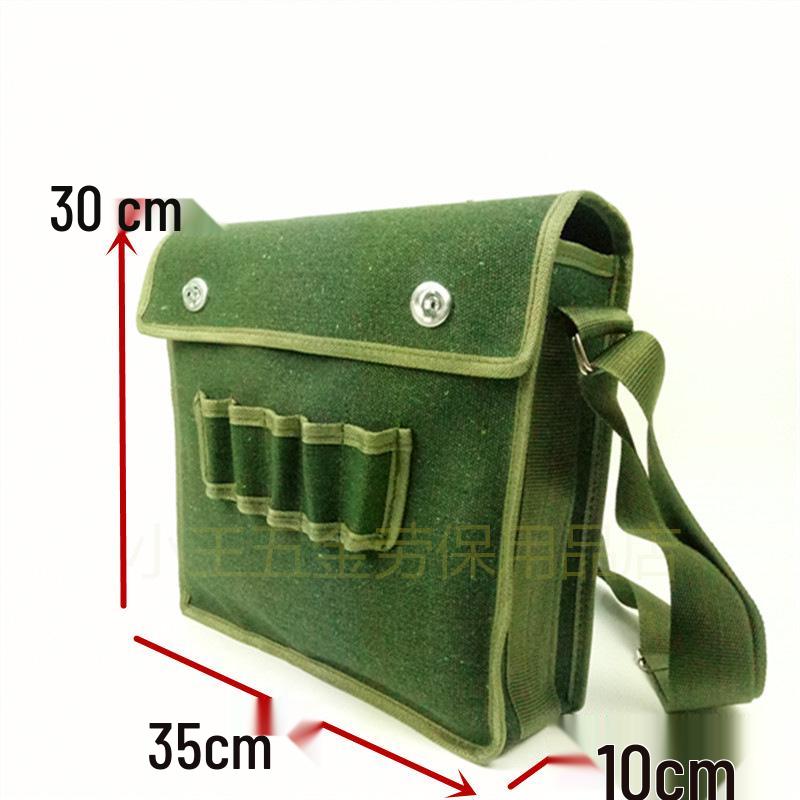 Extra Large Wear-Resistant Canvas Electrician Tool Bag with Shoulder Strap - Multifunctional Repair Bag