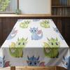Cute Cartoon Print Tablecloth Kids Dining Room Decor Plaid Home Textiles Square Non-slip Waterproof Kitchen Towel (Multicolor)