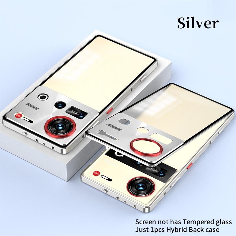 Elastic Snap Magnetic Metal Bumper Frame Case for ZTE Nubia Z80 Z70 Z70S Ultra 5G Clear Frosted PC Lens Protector Back Cover