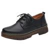 Retro small leather shoes soft sole spring and autumn single shoes British style platform thick heel big head shoes Martin