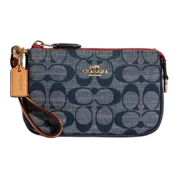 

Coach Nolita 15 Metallic Logo Monogram Print Signature Youth Fabric And Smooth Leather Mahjong Bag Women Shoulder Bag Denim-Blue C8665-IMDEI Basic Set (Bag+Dust Bag)