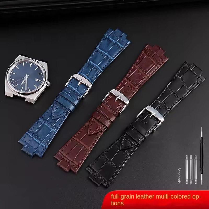 For 1853 Tissot PRX Super Player WatchBand T137.407/137.410 Genuine Leather Strap 12mm Stainless Steel Wristband Men's Bracelet
