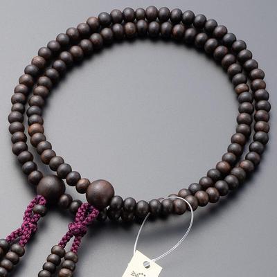 Prayer Shingon Authentic Prayer Beads for Striped Ebony 8 Pure Silk Hanabon Beads Bag Kyoto Prayer Certificate