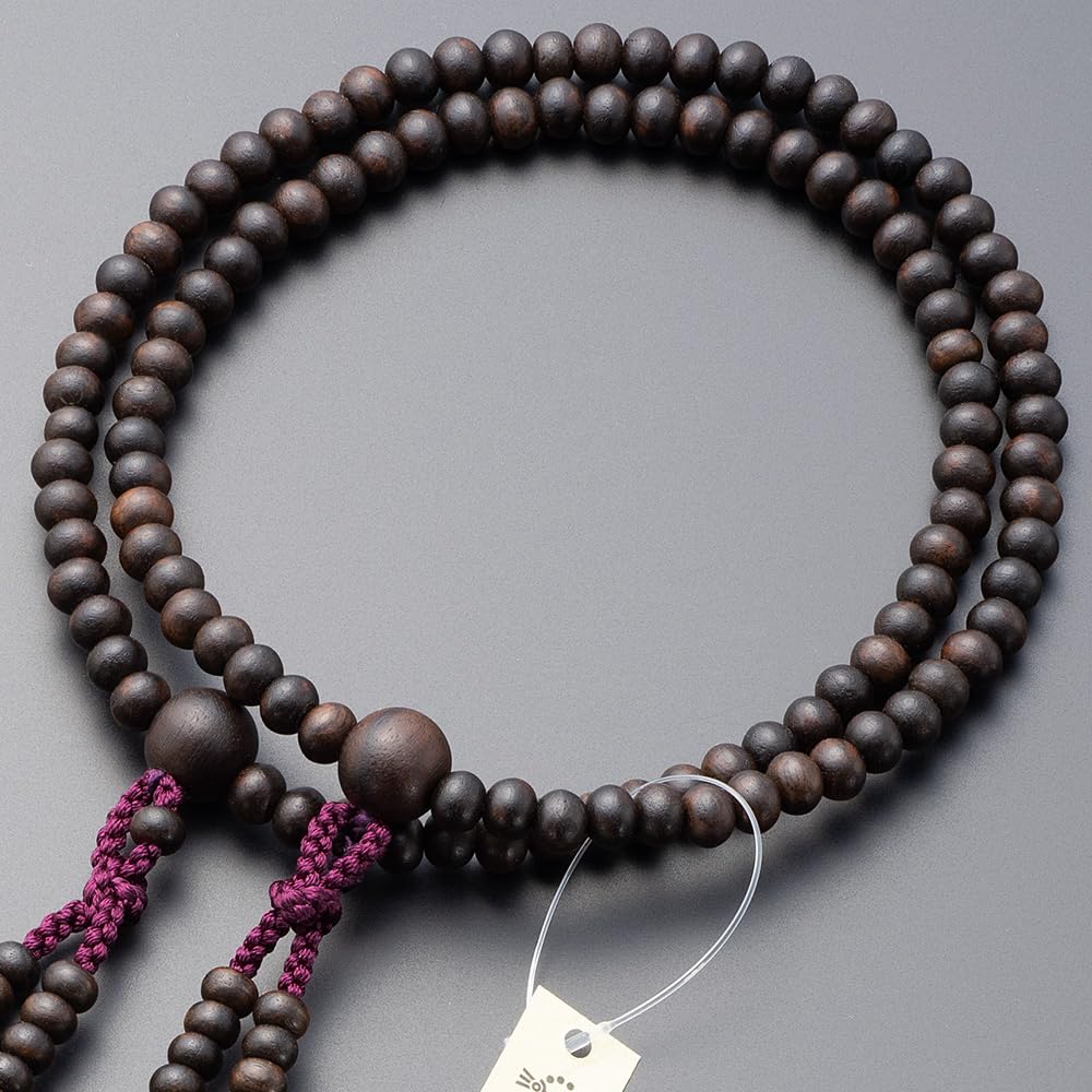 Buddhist altar shop Takita Shoten Prayer Shingon Authentic Prayer Beads for Striped Ebony 8 Pure Silk Hanabon Beads Bag Kyoto Prayer Certificate