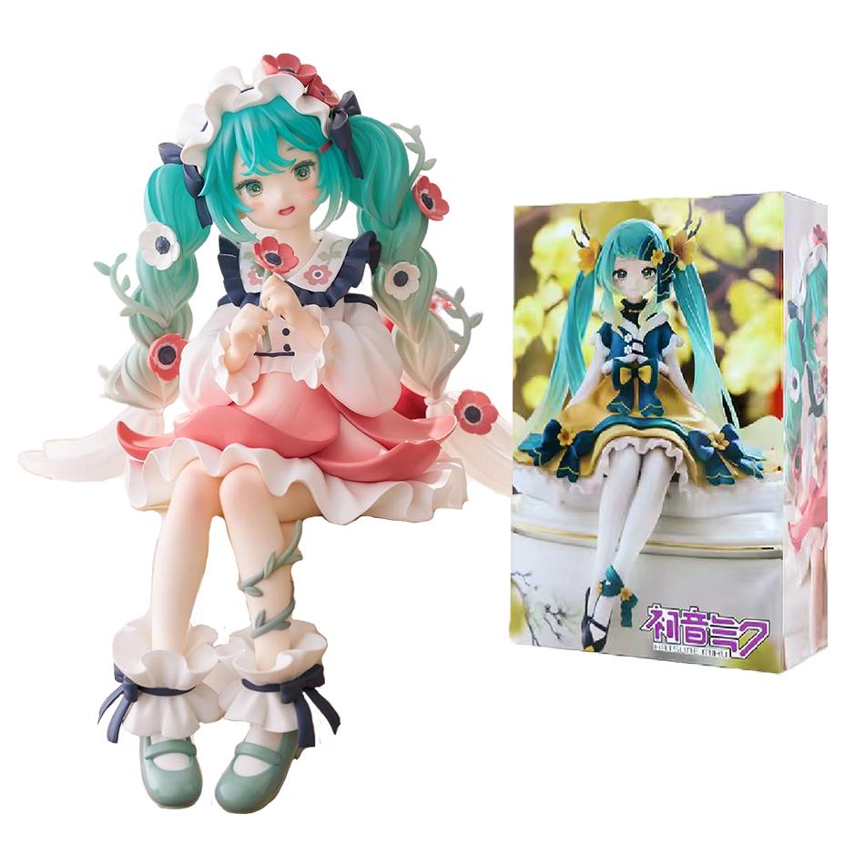 14cm Fashion Hatsune Miku Anime Figure Flower Fairy Hatsune Miku Action Figures Kawaii Girl Figurine PVC Collection Model Toys