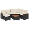 VidaXL Garden Lounge Set with Cushions 8 Pcs, Patio Sofas, Patio Furniture Set, Outdoor Furniture, Black 3258612