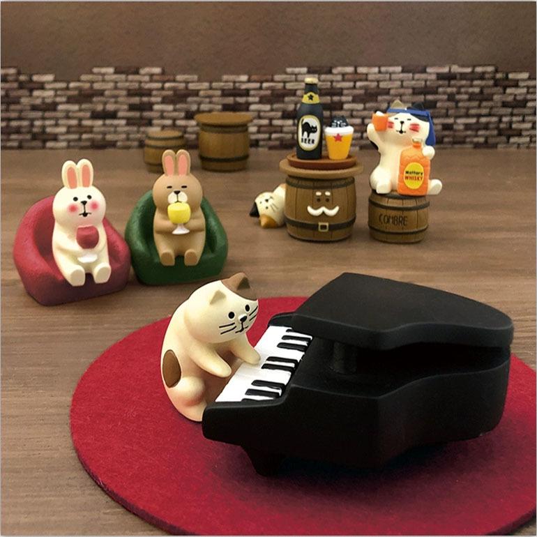 Piano Cat Resin Ornament Blind Box – Trendy Bartender Miniature Decoration & DIY Craft
