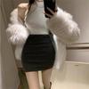 Women's Spicy Grey Bodycon Midi Skirt - Autumn Tummy-Control A-Line Pencil Skirt