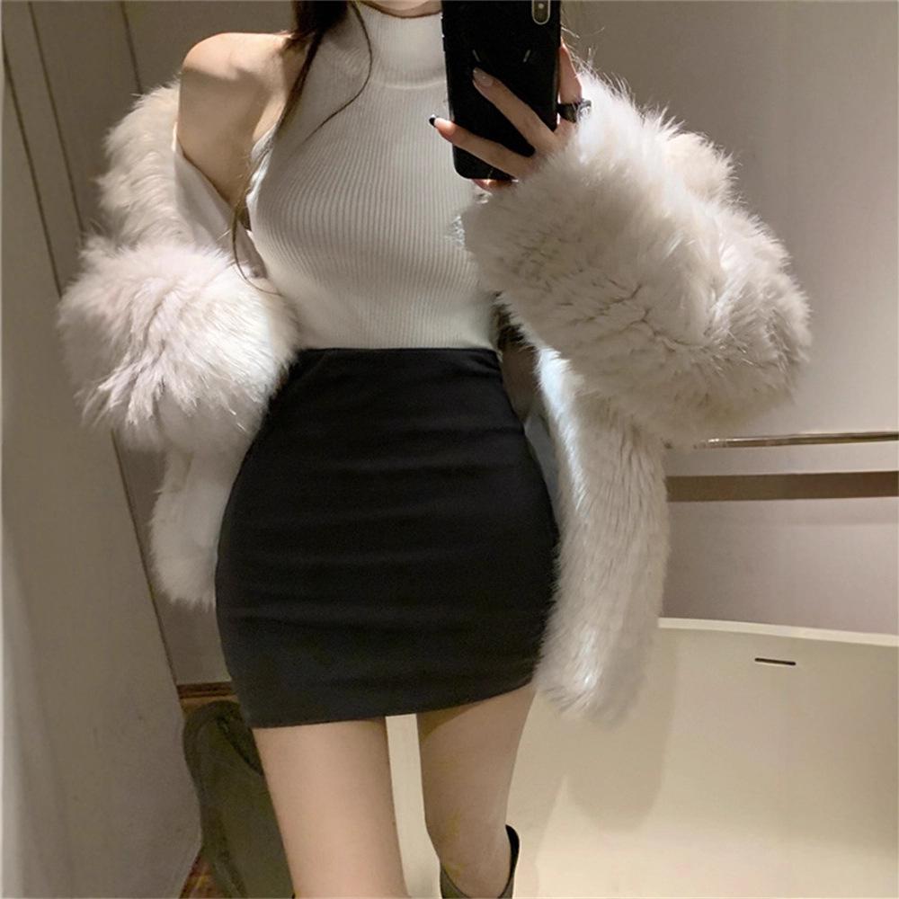 Women's Spicy Grey Bodycon Midi Skirt - Autumn Tummy-Control A-Line Pencil Skirt