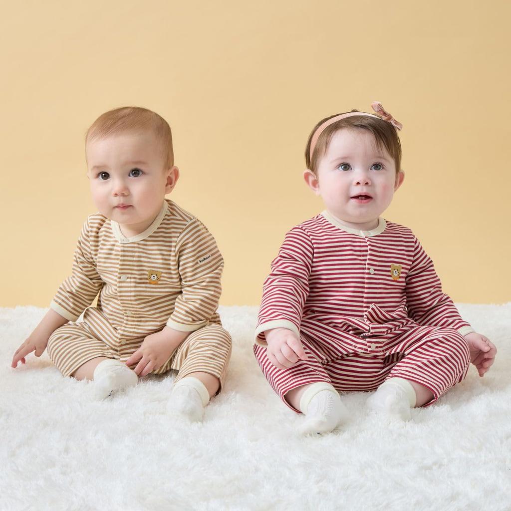 HOT Long Sleeve Coverall Boys Girls Baby Clothing Wine Red 80cm [MIKIHOUSE BISCUITS] Children's 70-1218-685