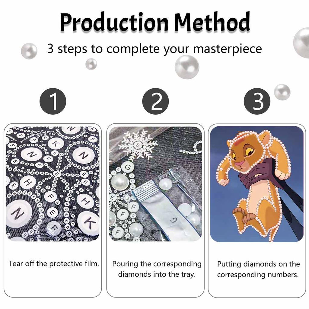 Creative Pearl Art Painting Based On Classic Scenes In Disney Pearl Painting The Lion King 5D DIY Pearl Embroidery Mosaic Cross Stitch Kit Home Decor