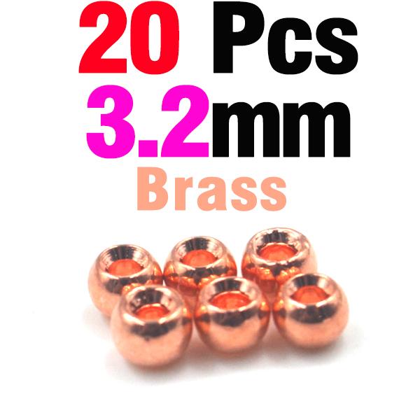 MNFT 20Pcs Brass Fly Tying Bead Beads Fly Fishing Materials Size 2mm 2.4mm 2.8mm 3.2mm 3.4mm 3.8mm