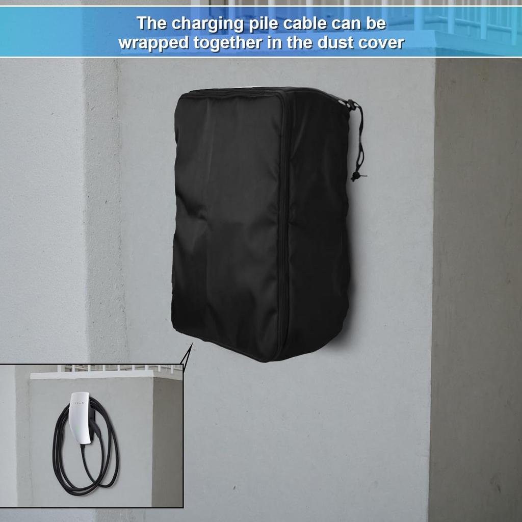 EV Charger Cover For Tesla Wall Connector Level 2, Charging Station Cover With Adjustable Zipper, Sun UV Snow Protections Bag For Most Electric