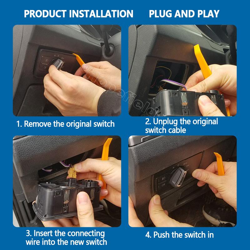 Car AUTO headlight sensor switch control module button coming leaving home kit for VW passat b8 2017 2018 2019 upgrade interior