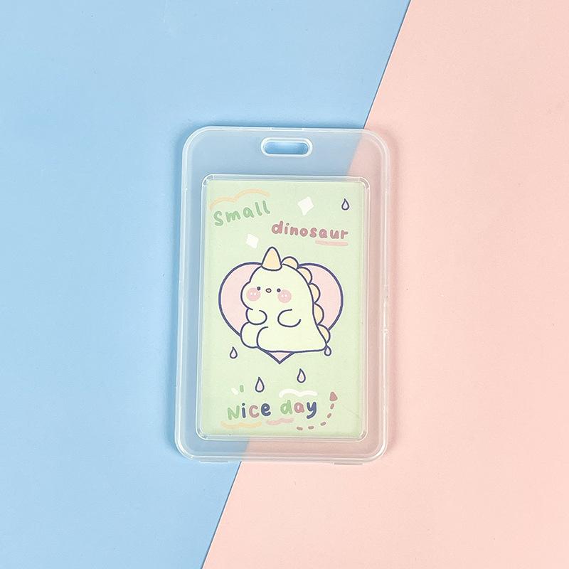 Ins Cute Transparent Lanyard Card Cover Student Bus Cards Case Cartoon Work Card Covers Credit Card Holder Id Holder with Rope