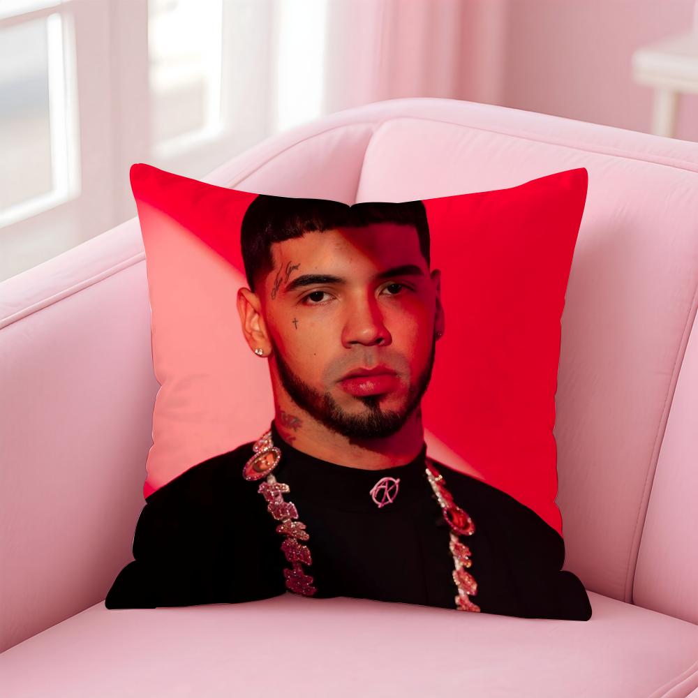 Latin Trap Rapper A-Anuel Aa Cushion Cover Pillowcase Short Plush Invisible Zipper Room Sofa Cushion Cover