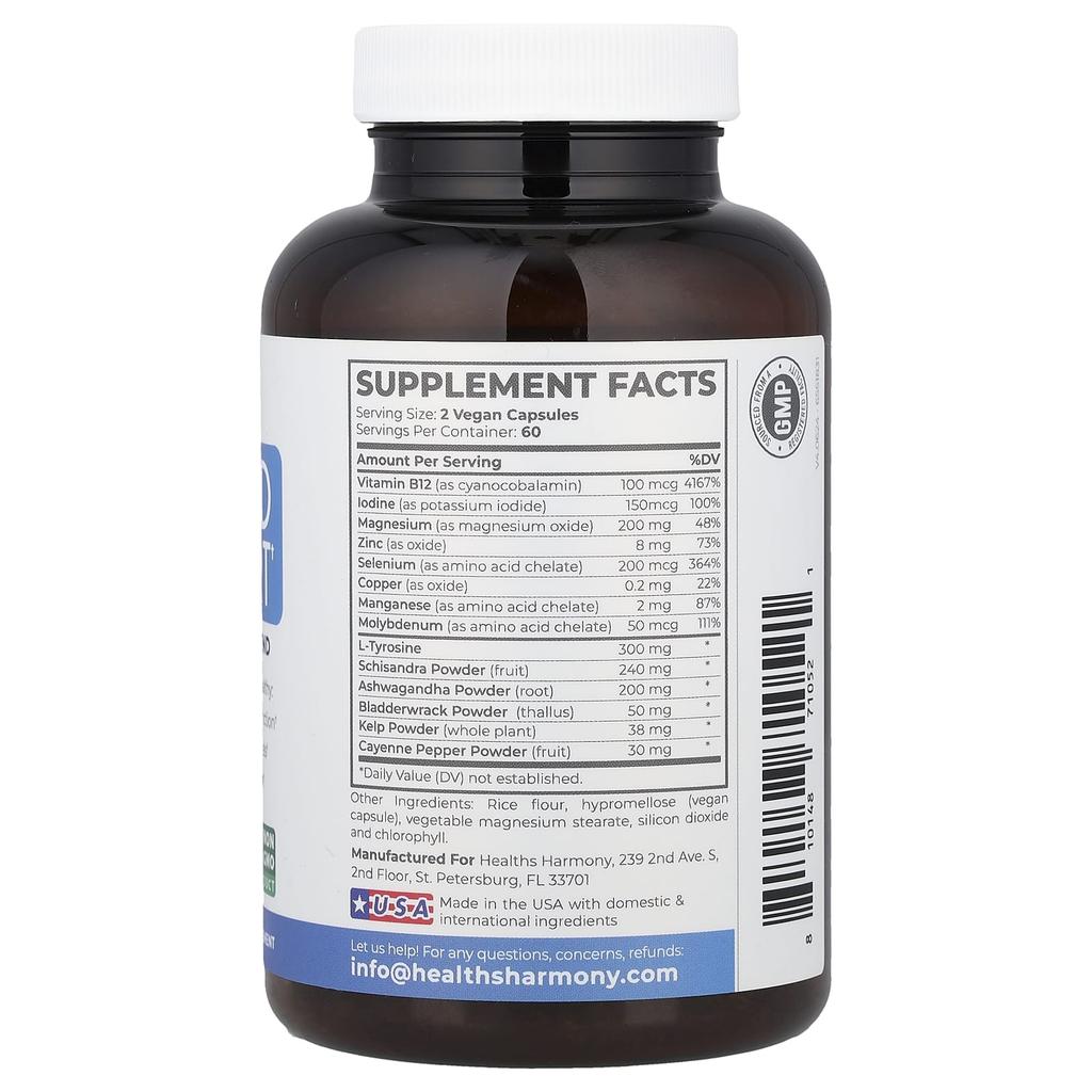 Healths Harmony, Thyroid Support, 120 Capsules
