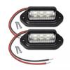 6 LED Car License Number Plate Lights Waterproof 12-24V Universal Truck RV Trailer Tail License Plate White Side Lamp Bulbs