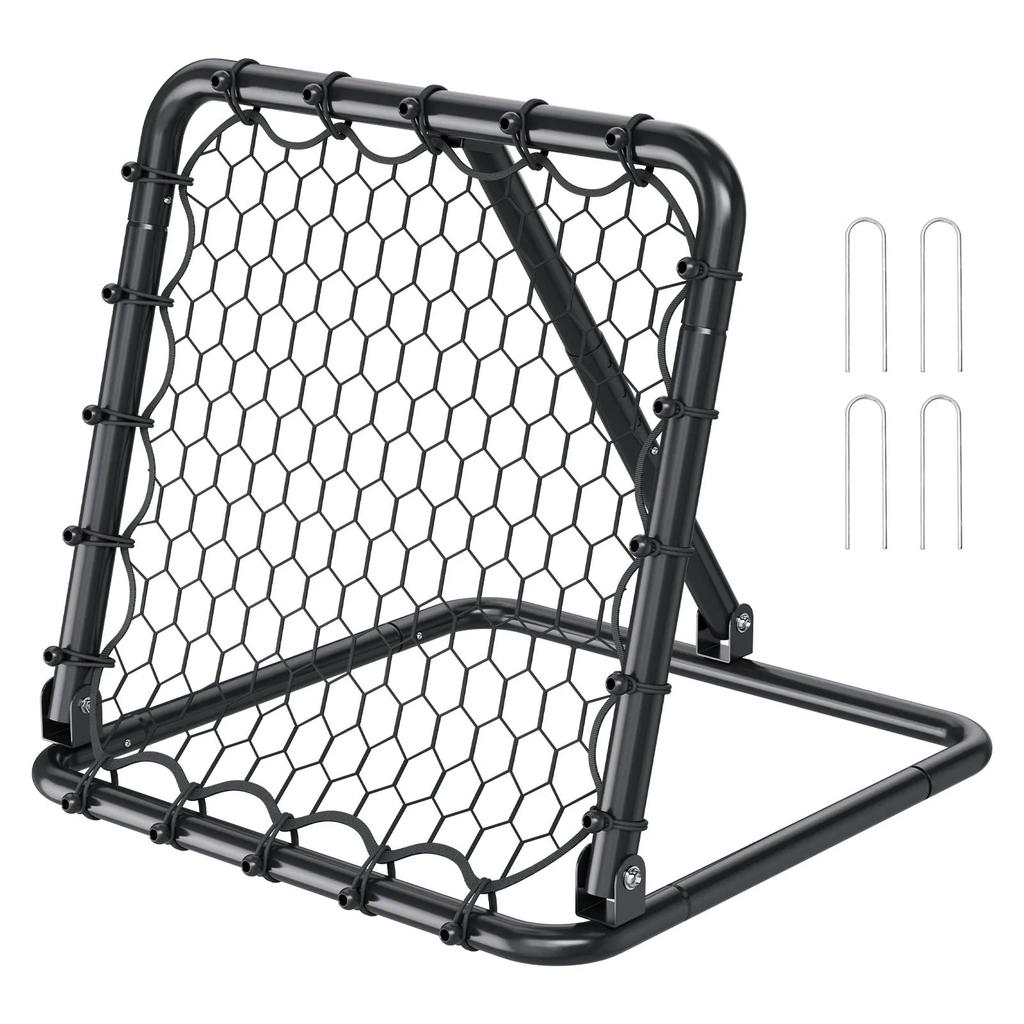 VEVOR Soccer Rebounder Rebound Net, Kick-Back 34"x34", Portable Football Training Gifts, Fully Adjustable Angles Goal Net