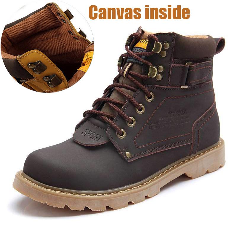 Fashion Genuine Leather Men's Winter Spring Ankle Treking Military Snow Yellow Tactical Boots Outdoor Footwear for Women Men Work Shoes