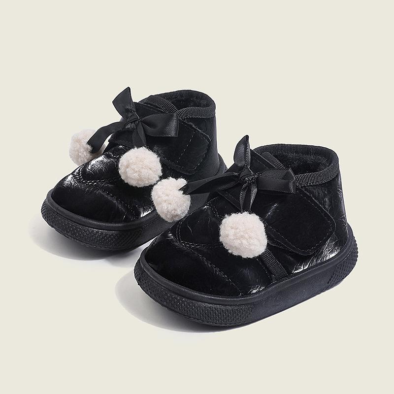 

Girls Warm Fleece-Lined Snow Boots for Ages 1-6 Size 25-30, set of 6 pairs чорний