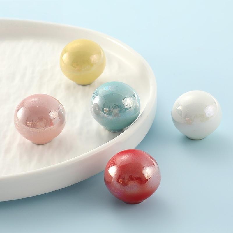 Manopole per Mobili a Forma di Nuvola in Ceramica Finitura Madreperla Iridescente Pomelli Colorati per Cameretta Bambini Armadio da Cucina Comodino Guardaroba