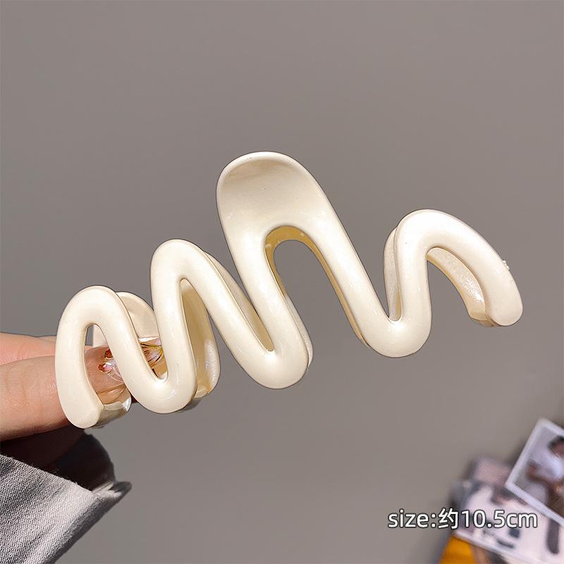 Plastic Wave Pattern Hair Clips for Women, 11cm/4.3in Size, Dopamine Color Palette, Fashion Accessories for Halloween Accessories