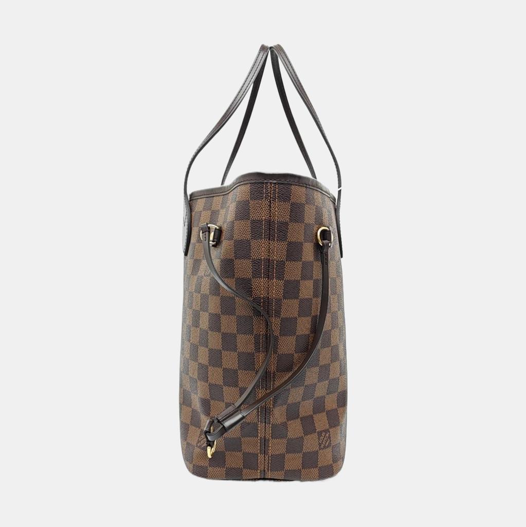[Pre-Owned] Neverfull Mm Checkered Coated Canvas With Leather Trim Tote Bag - Very Good #C7EZ73