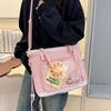 PVC Shoulder Ita Bag PU Leather Y2K Anime Display Bag Goth Transparent Handbag  School