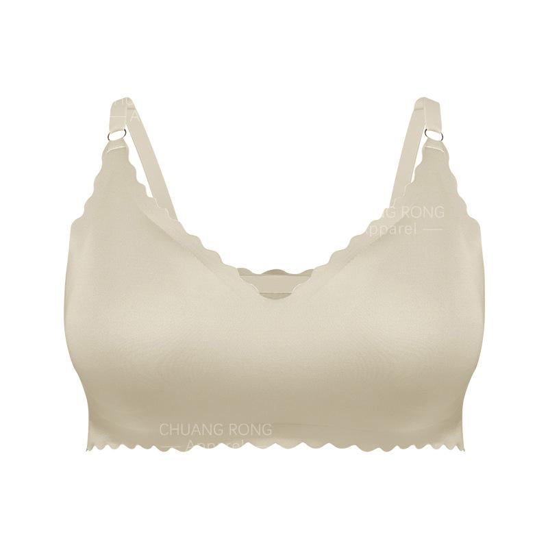 

Large size XXXL wavy edge seamless large chest thin underwear women gather to close secondary breasts anti-sagging large breasts small bra bra 3XL