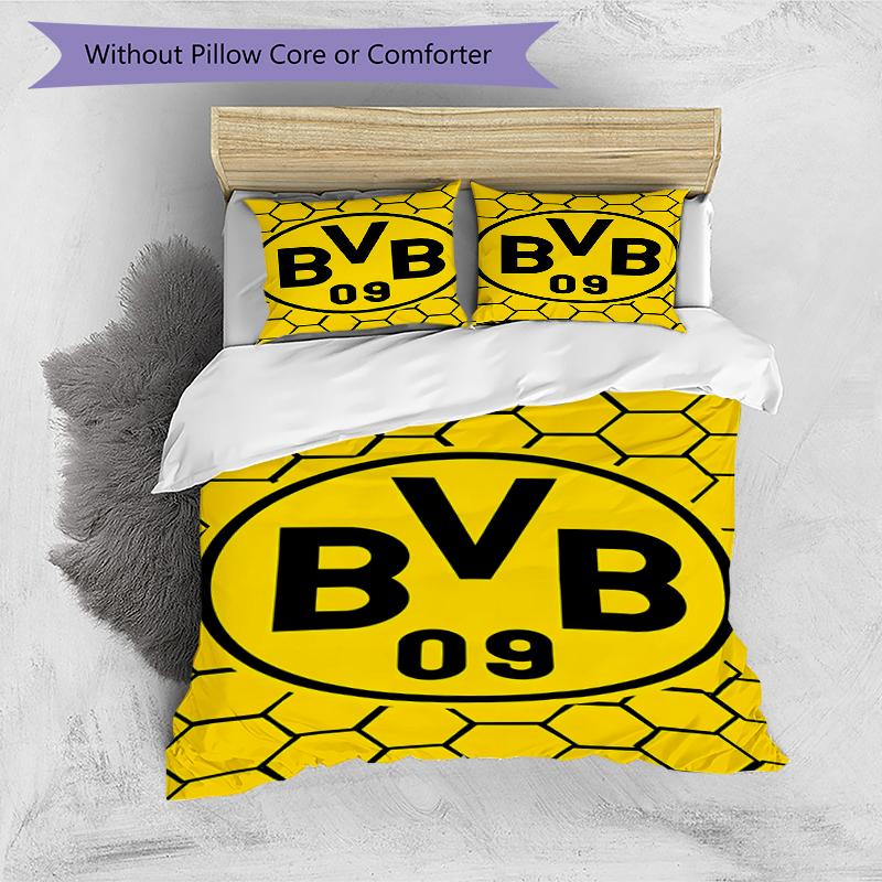 3pcs Football Team (5) Design Cover Set - HD Printed Bedding with 1 Cover and 2 Pillowcases - Perfect for Home and Dorm Decor