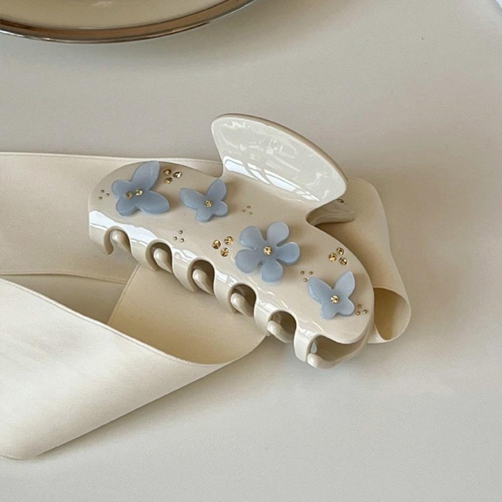 Rhinestone Butterfly Hair Claw Acrylic Shark Clip Elegant Hair Clips for Women Girls