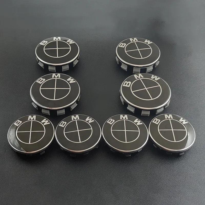 4ks 56MM 68MM Celočerné Znaky Středové Krytky Koleček Auta Kryt Kolečka Pro BMW E46 E90 E60 E36 F30 F10 F01 X5 X3 E91 G20 G30 E92