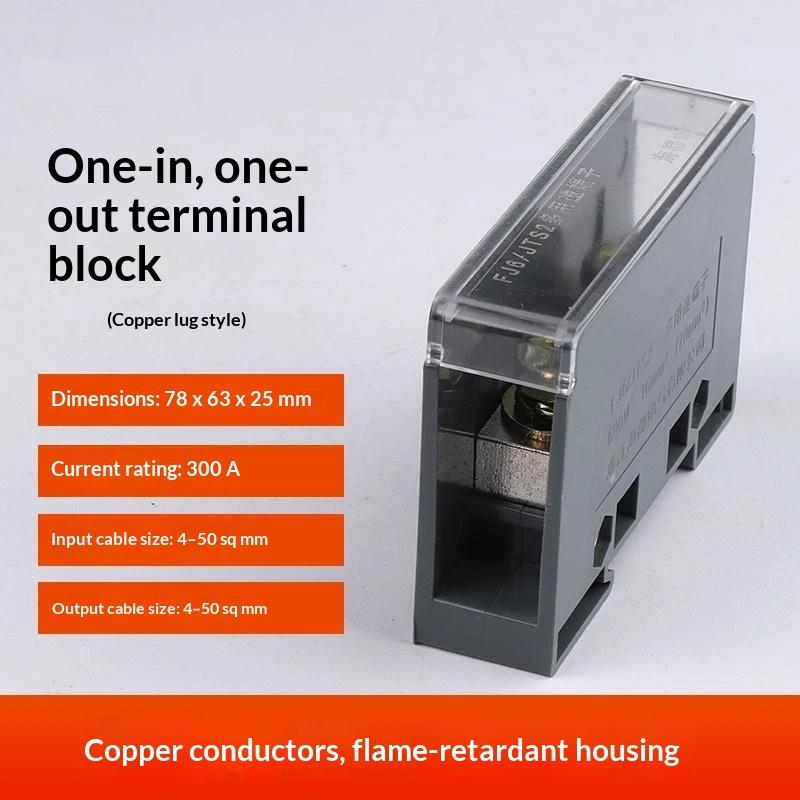 One In Multiple Out Din Rail Terminal Block 150A Universal Distribution Box Wire Connector Abs/Copper Power Junction Box