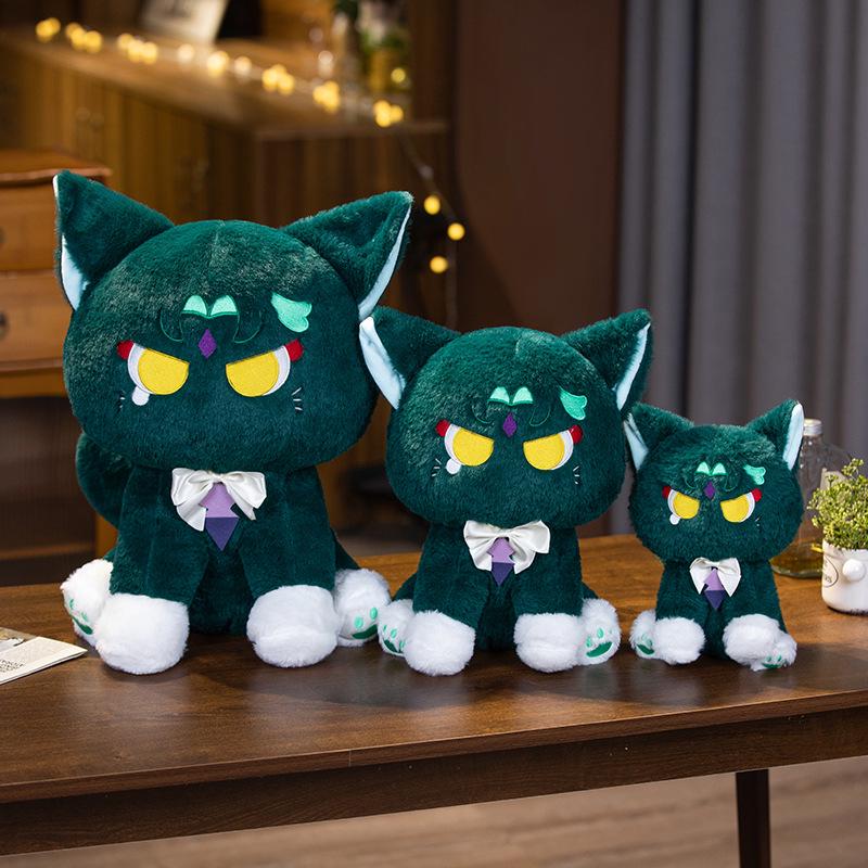 Large Teyvat Xiao Cat Plush Doll - Cute Kitten Rag Toy Gift