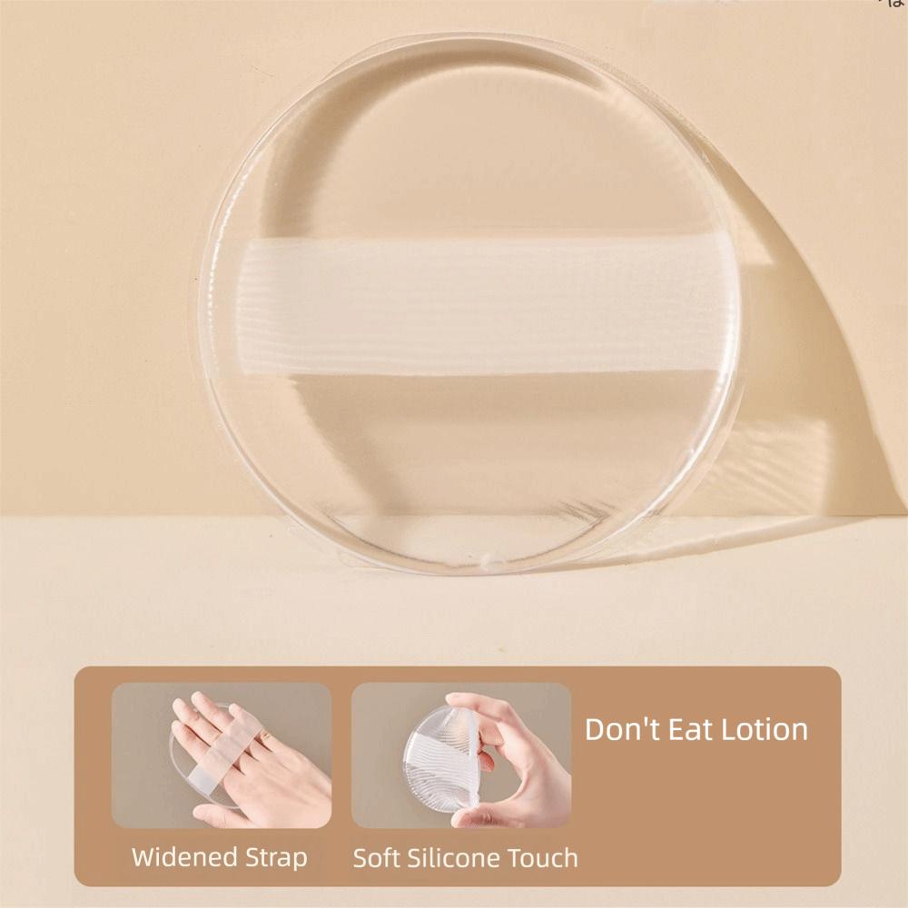 Soft Silicone Gel Powder Puff Transparent Non-Absorbing Silicone Makeup Sponge Smooth Reusable Clear Cosmetic Sponge