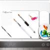 Glitter Handle Nail Art Brush With Protective Cap Flat Round Head Gel Painting Pen For Salon Diy Manicure Design Tools