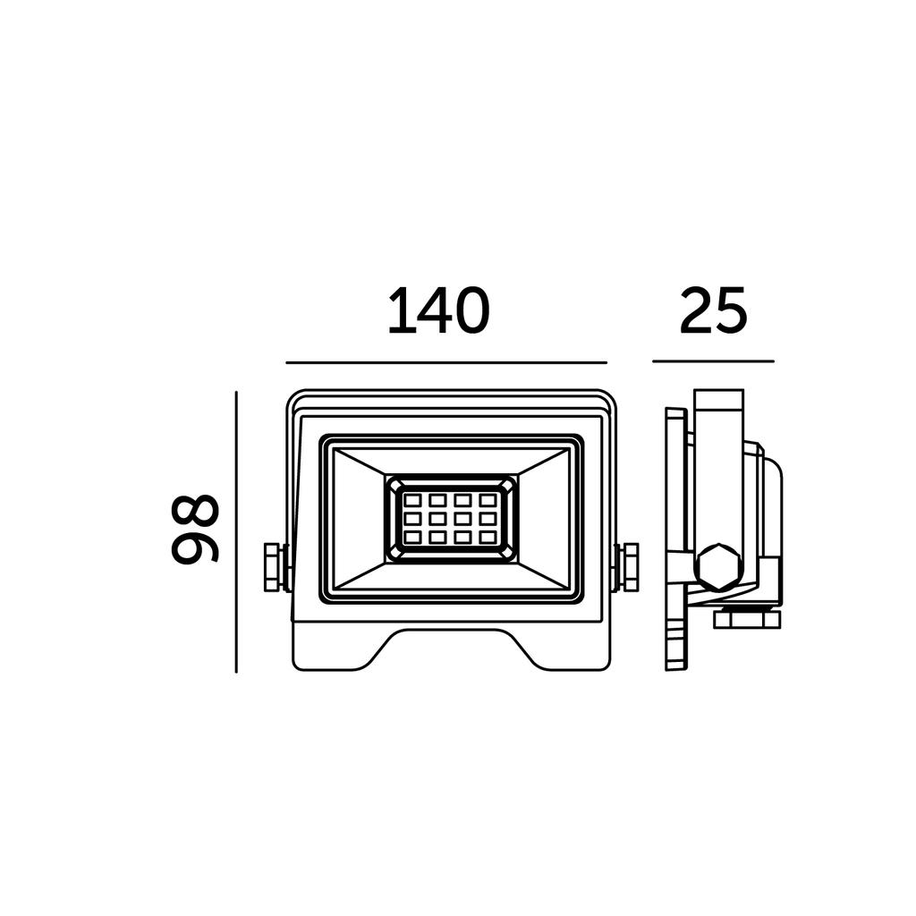 LED Floodlight 30W 4000K IP65 Black