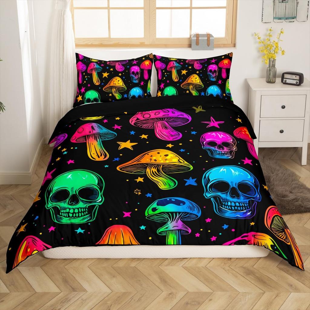 Erosebridal Tree of Life Comforter Cover Sun and Moon Bedding Sets, Gothic Bohemian Duvet Cover Twin 2Pcs Trippy Galaxy Stars Bedding with 1