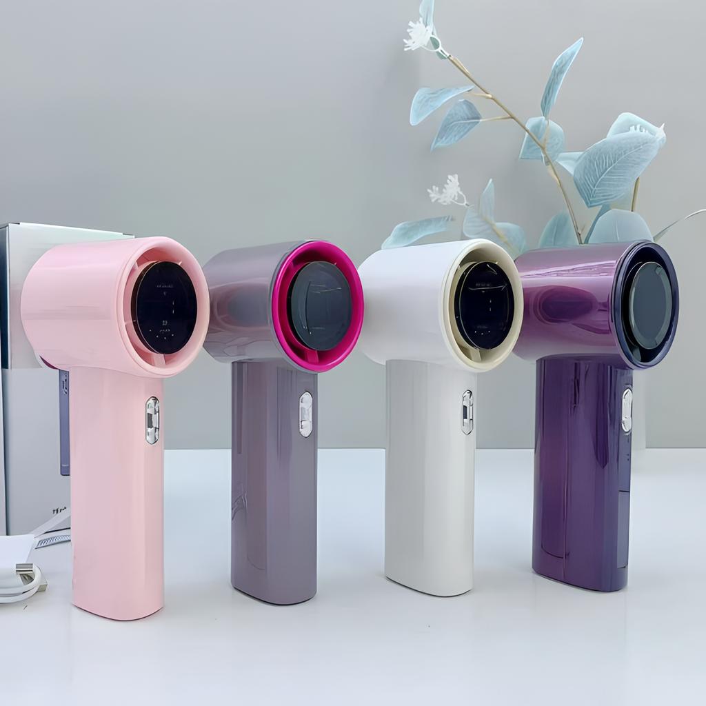 S001 High-Speed Mini Handheld Fan Brushless Motor 100-Speed Stepless Digital Display 2000-4000mAh Portable Outdoor Use Summer
