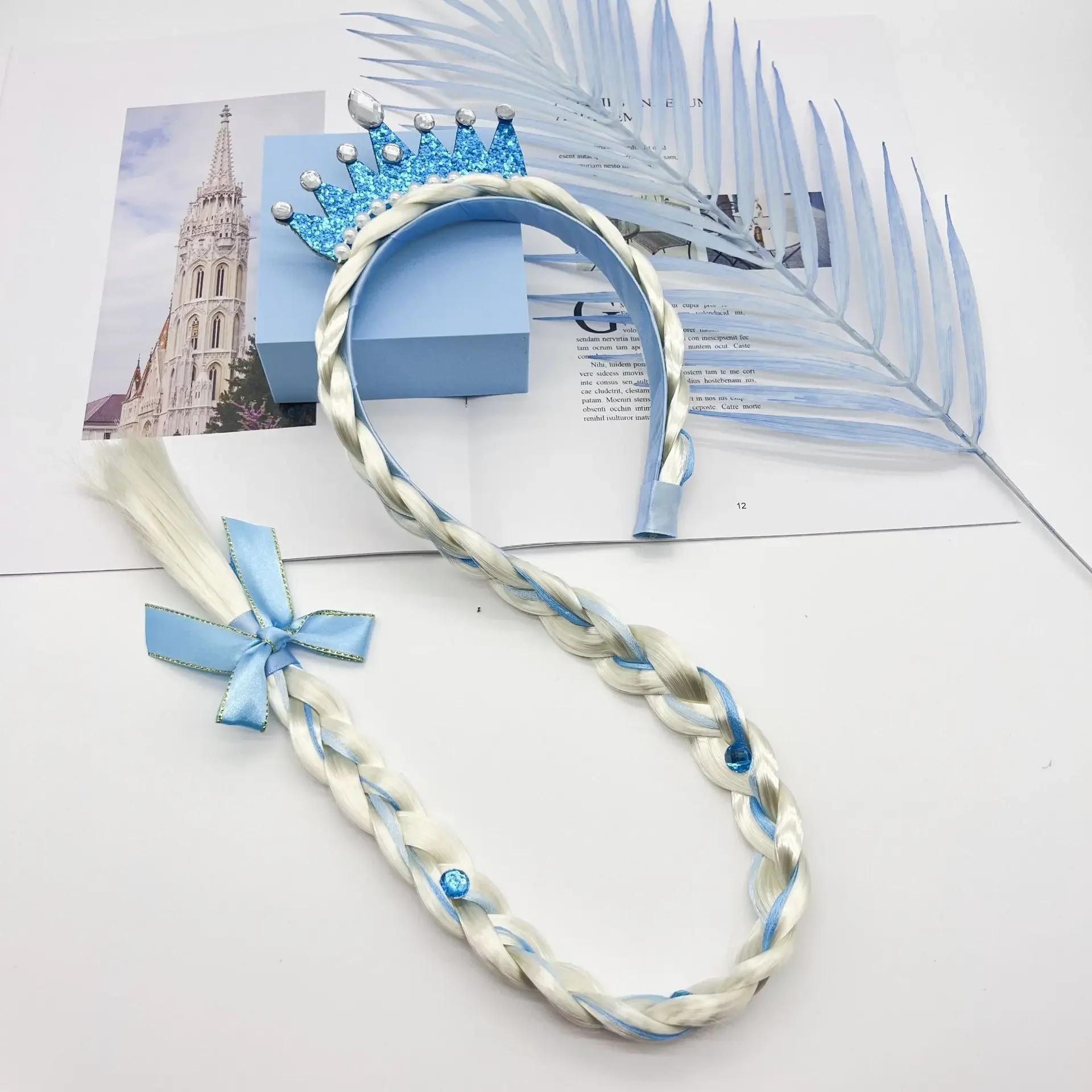 

Головной убор принцессы, аксессуары для волос, детская коса, обруч для девочек, реквизит для выступлений, детский головной убор, детский подарок