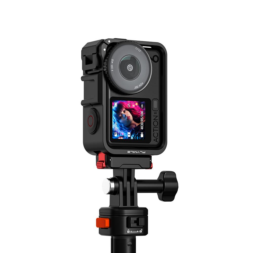 FLYMILE Voor DJI Osmo Action 6 Konijnenkooi Magnetische Snelsluiting Plastic Camera Beschermframe