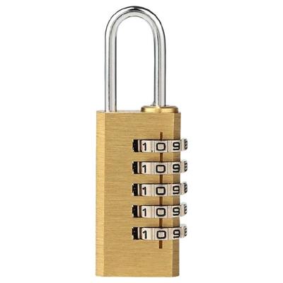 Sturdy Brass Combination Lock Solid Body with Stylish Steel Shackles Portable Accessory for Multipurpose Security